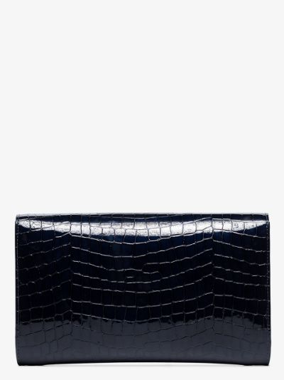 navy croc clutch bag