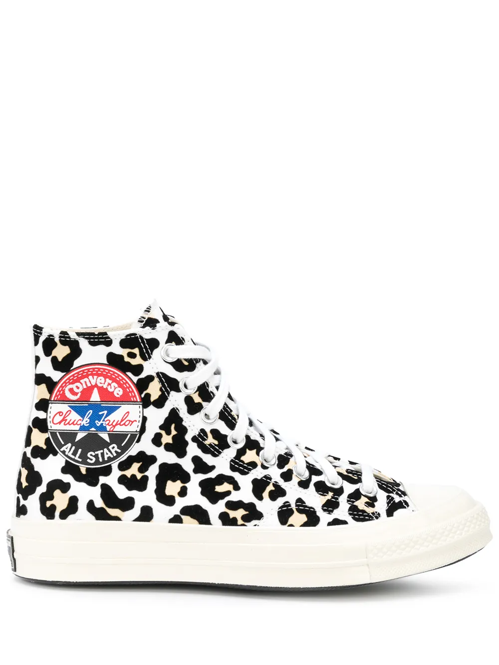 leopard print high top converse