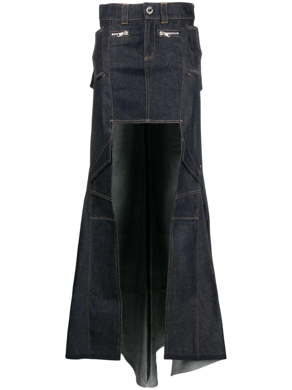 High low 2024 denim skirt