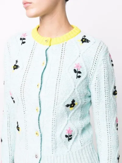 knitted floral cardigan
