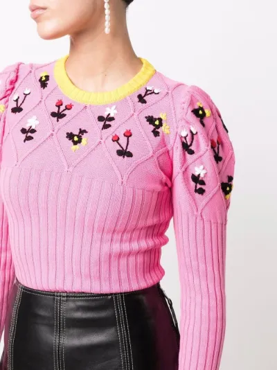 embroidered knitted jumper