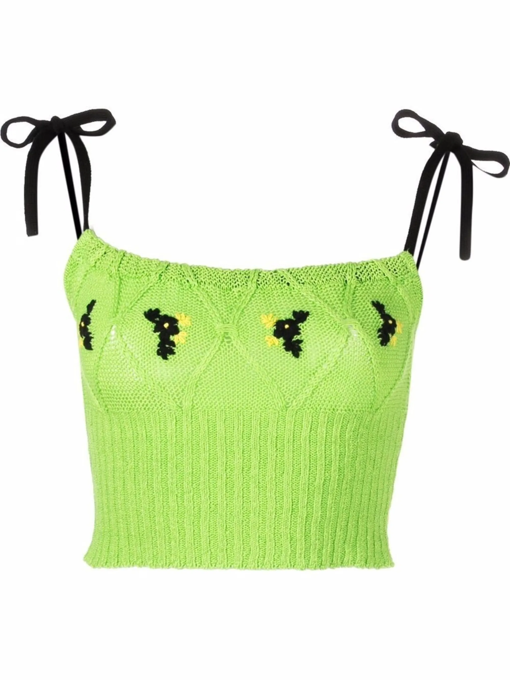 floralembroidery cropped knitted top CORMIO