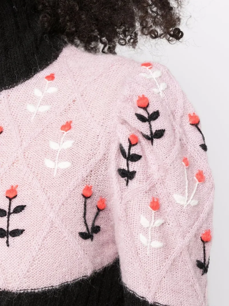 embroidered knitted jumper