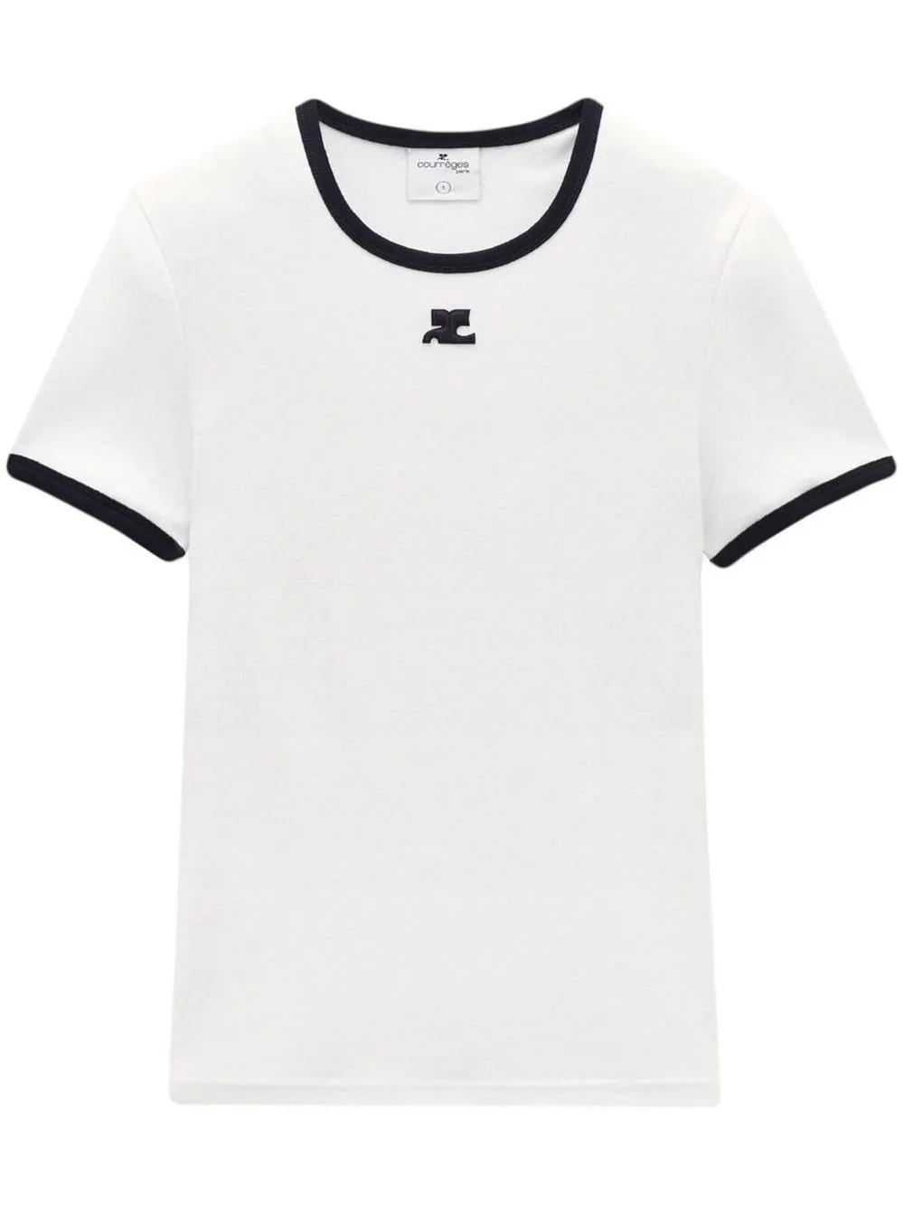 courreges BUMPY CONTRAST T-SHIRT