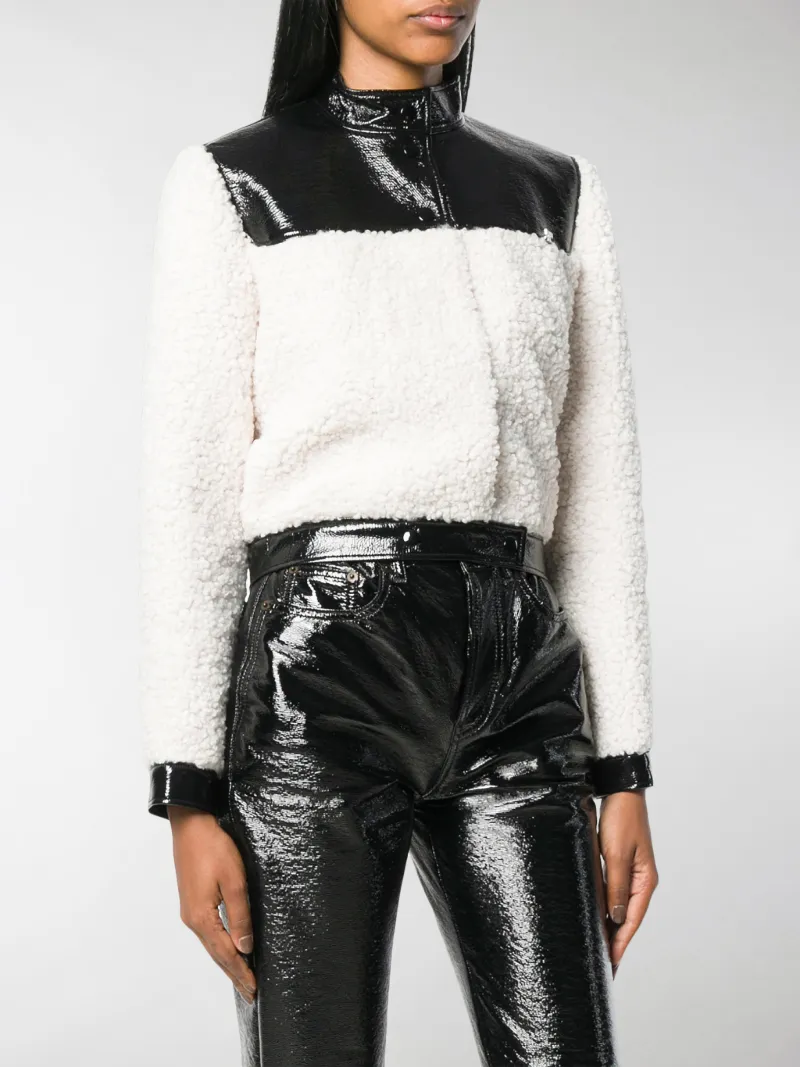 faux shearling cropped jacket