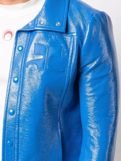 blue leather look jacket