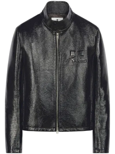 Courreges logo embossed patent biker jacket Eraldo RO