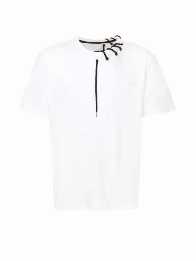 Shops Craig Green T-Shirt Men's XXS White Jersey Lace Up Sides 100% Cotton Crewneck