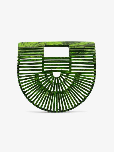 green mini Ark woven tote bag展示图