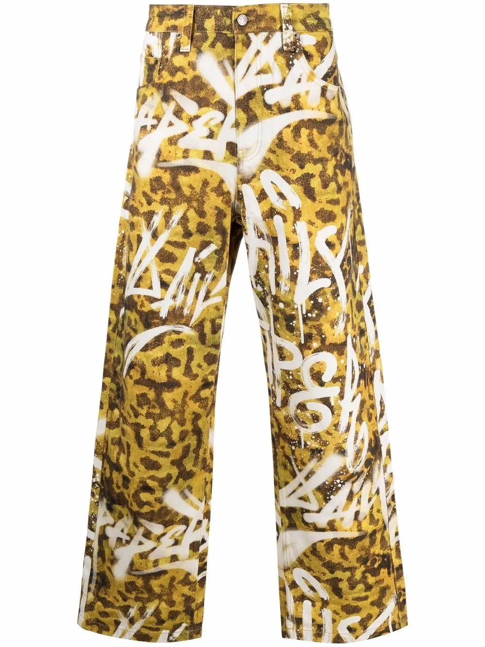 graffiti-print straight-leg jeans 