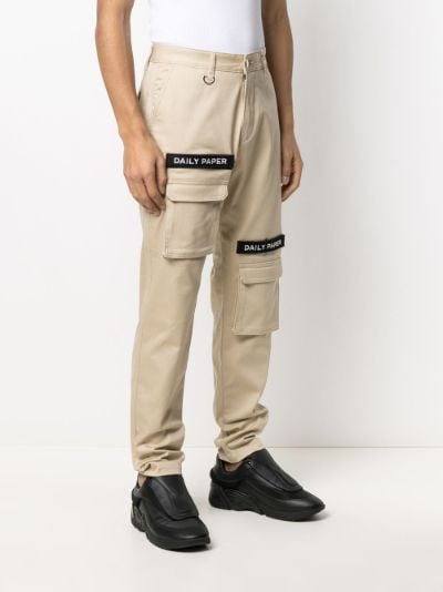 ASOS Tapered Trousers With Paper Bag Waist In Washed Black  ASOS