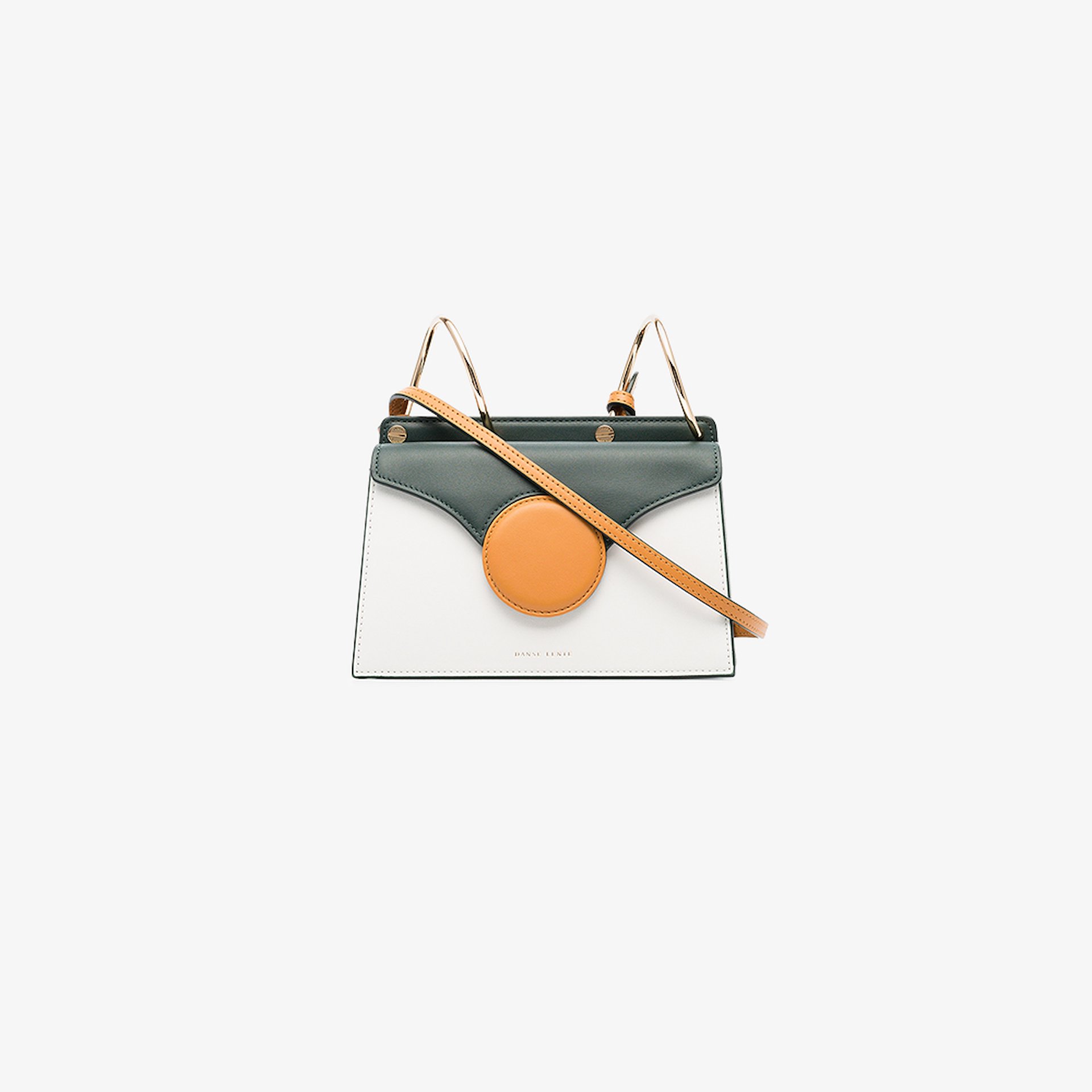 Danse Lente White Green And Orange Phoebe Leather Crossbody