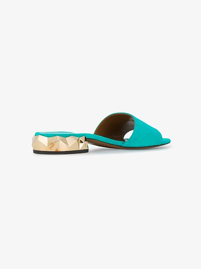 turquoise slide sandals