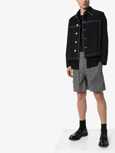 contrast stitch denim jacket mens