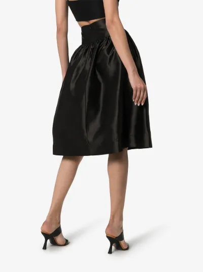 black silk skirt knee length