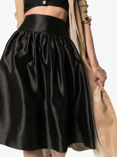 black silk skirt knee length