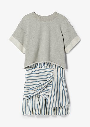 2-in-1 striped waist tie dress 2-in-1 striped waist tie dress