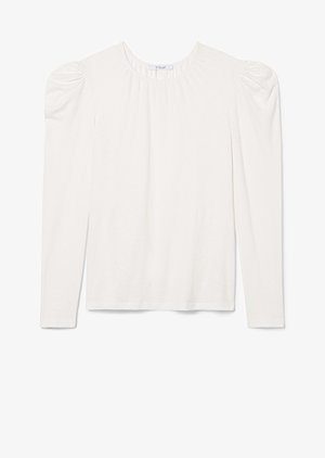 Amara Long Sleeve Linen Cotton Puff Shoulder Jersey Tee Amara Long Sleeve Linen Cotton Puff Shoulder Jersey Tee