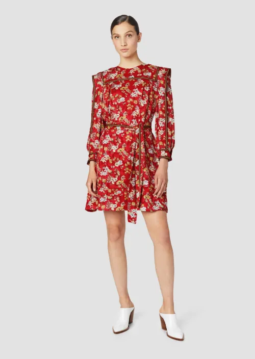 10 Crosby New Arrivals Derek Lam Belted Bouquet Fl Print Silk Blend Jacquard Shift Dress