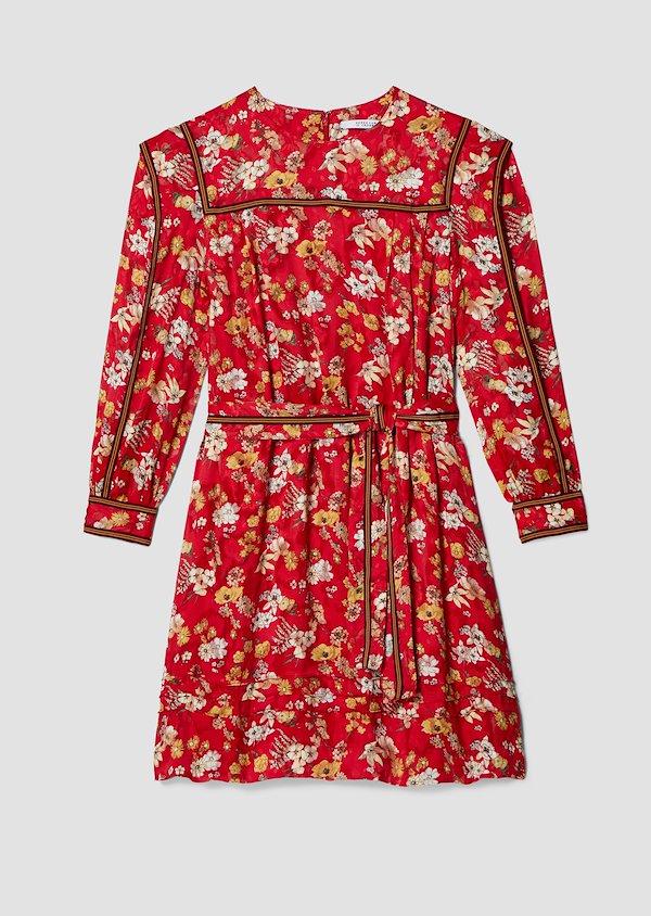 Belted Bouquet Floral Print Silk-Blend Jacquard Shift Dress Belted Bouquet Floral Print Silk-Blend Jacquard Shift Dress