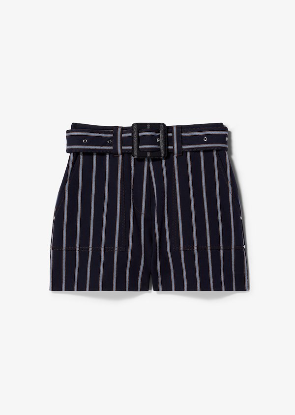 Belted Pencil Striped Utility Short Belted Pencil Striped Utility Short