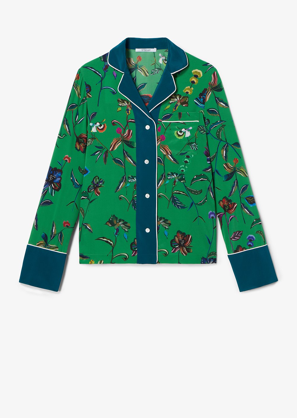 Botanical Print Pajama Shirt