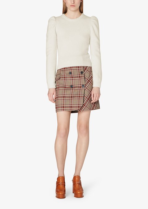 Brushed Baby Alpaca Puff Sleeve Sweater