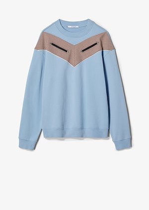 checked chevron inset sweatshirt checked chevron inset sweatshirt