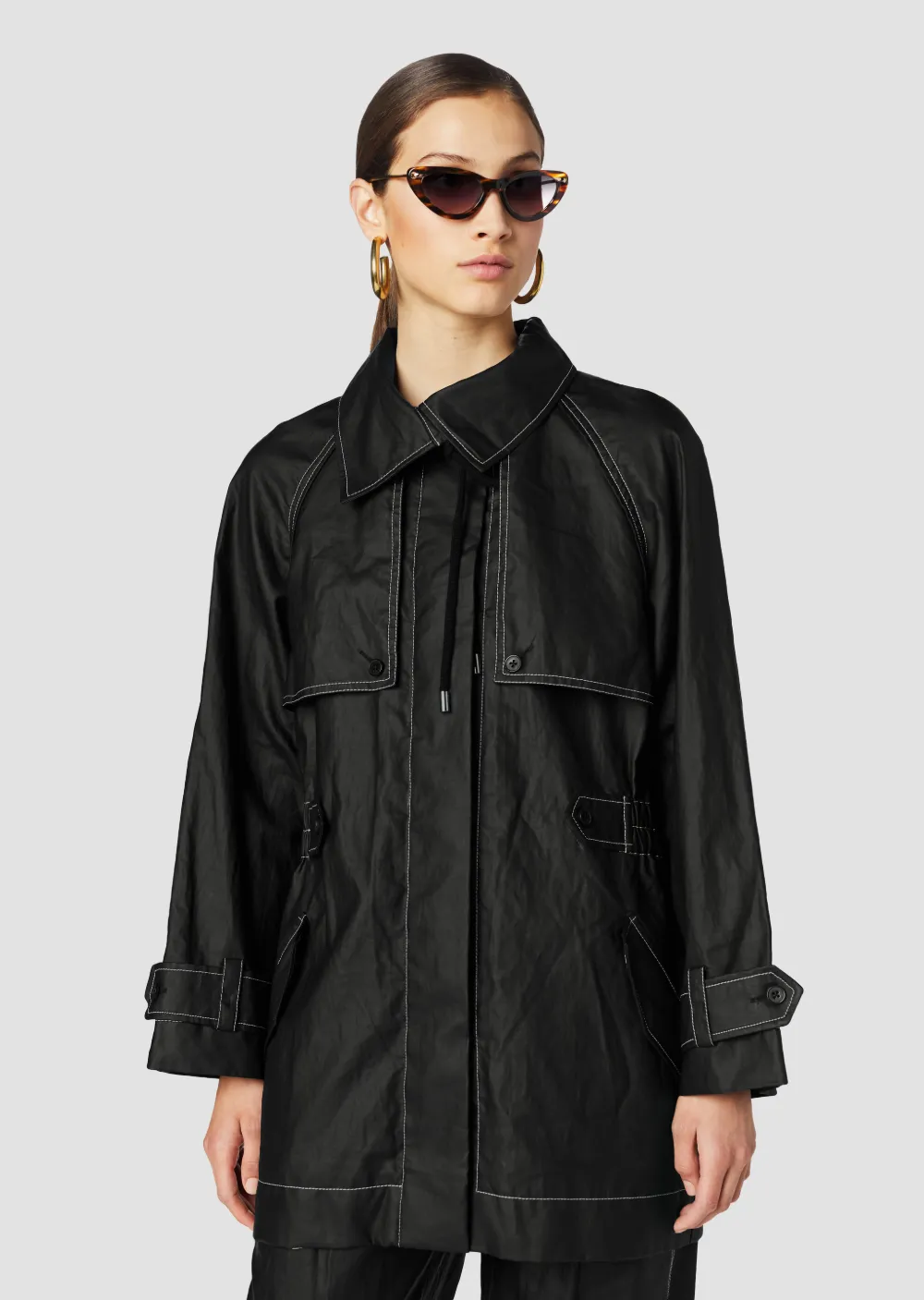 Coated Linen Anorak