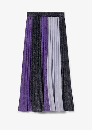 Colorblocked Lurex Rib Pleated Skirt Colorblocked Lurex Rib Pleated Skirt