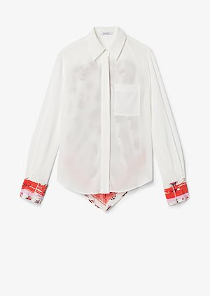 contrast floral panel shirt contrast floral panel shirt