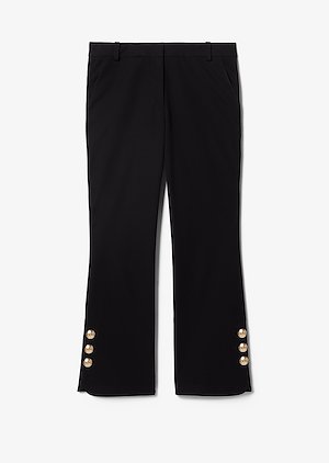 Cropped Crosby Cotton Twill Flare Trousers with Sailor Buttons Cropped Crosby Cotton Twill Flare Trousers with Sailor Buttons
