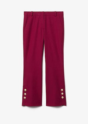 Cropped Crosby Cotton Twill Flare Trousers with Sailor Buttons Cropped Crosby Cotton Twill Flare Trousers with Sailor Buttons