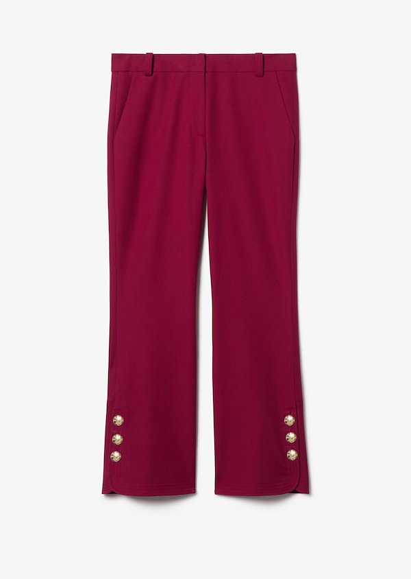 Cropped Crosby Cotton Twill Flare Trousers with Sailor Buttons Cropped Crosby Cotton Twill Flare Trousers with Sailor Buttons