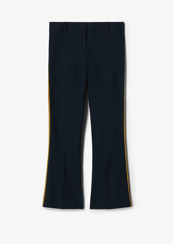 Cropped Crosby Twill Flare Trouser with Tuxedo Stripe Cropped Crosby Twill Flare Trouser with Tuxedo Stripe