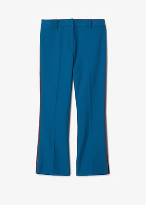 Cropped Crosby Twill Flare Trouser with Tuxedo Stripe Cropped Crosby Twill Flare Trouser with Tuxedo Stripe