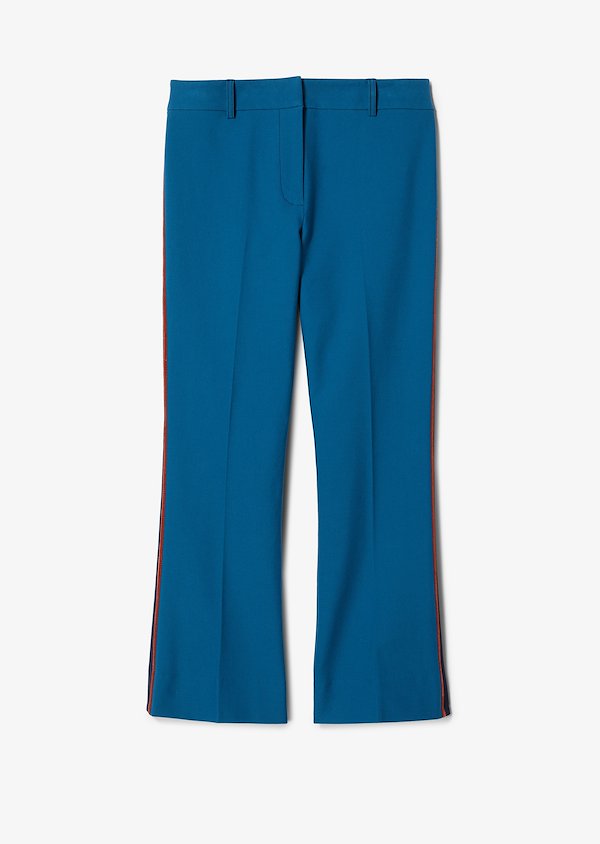 Cropped Crosby Twill Flare Trouser with Tuxedo Stripe Cropped Crosby Twill Flare Trouser with Tuxedo Stripe