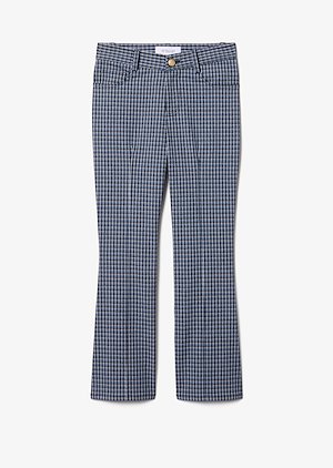 Cropped Mouline Check Flare Jean Trouser Cropped Mouline Check Flare Jean Trouser