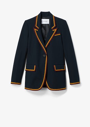 Crosby Twill Blazer with Rib Trim Crosby Twill Blazer with Rib Trim