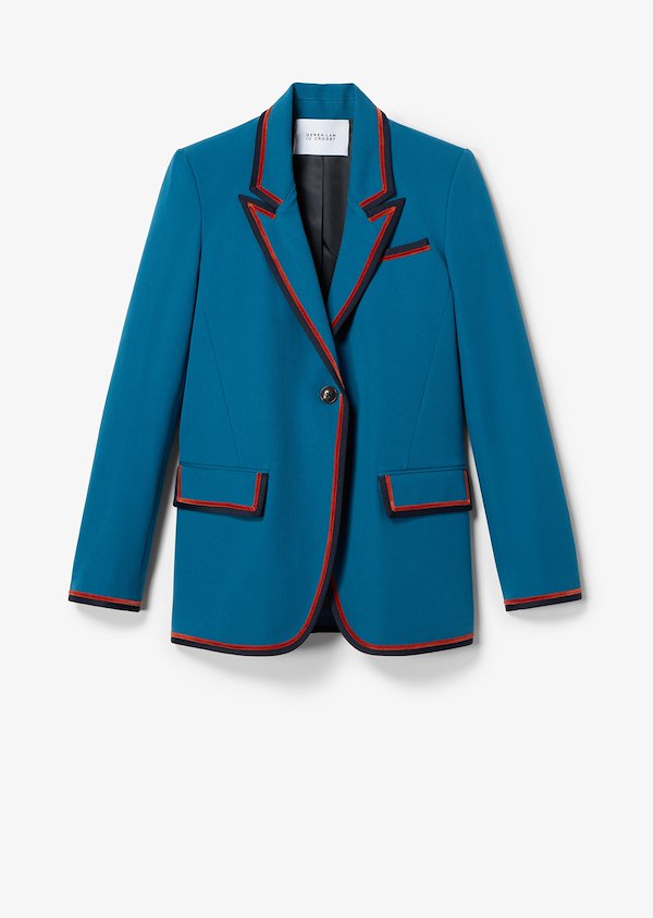 Crosby Twill Blazer with Rib Trim Crosby Twill Blazer with Rib Trim