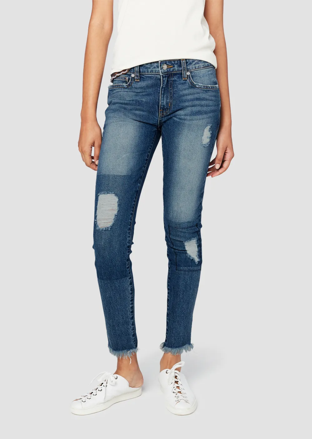 Devi Mid-Rise Authentic Skinny - Shadow Patch