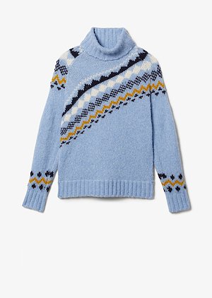 Diagonal Fair Isle Alpaca Turtleneck Sweater Diagonal Fair Isle Alpaca Turtleneck Sweater