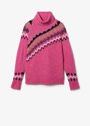 Diagonal Fair Isle Alpaca Turtleneck Sweater Diagonal Fair Isle Alpaca Turtleneck Sweater