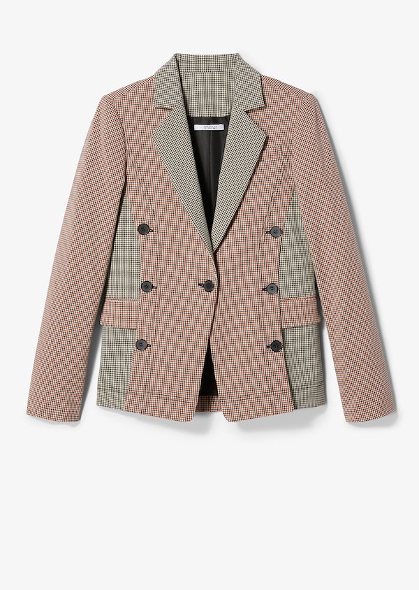 Double-Breasted Mixed Check Blazer Double-Breasted Mixed Check Blazer