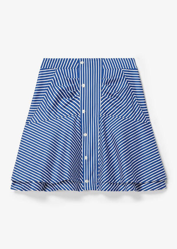 Flared Striped Skirt with Ruching Flared Striped Skirt with Ruching