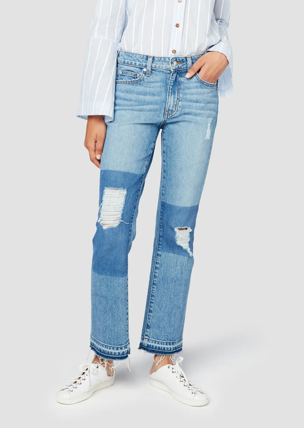 Gia Mid-Rise Cropped Flare - Shadow Patch