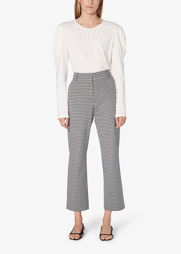 gingham flared trousers gingham flared trousers