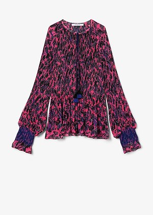 Helena Pleated Speckled Floral Blouse Helena Pleated Speckled Floral Blouse