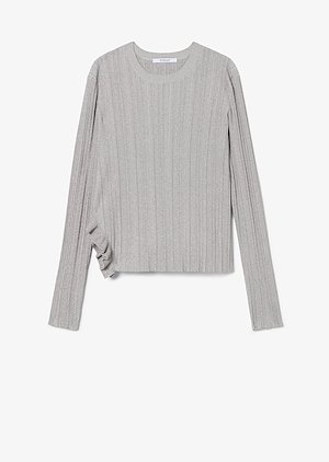 Leta Ribbed Ruffle Knit Pullover Leta Ribbed Ruffle Knit Pullover