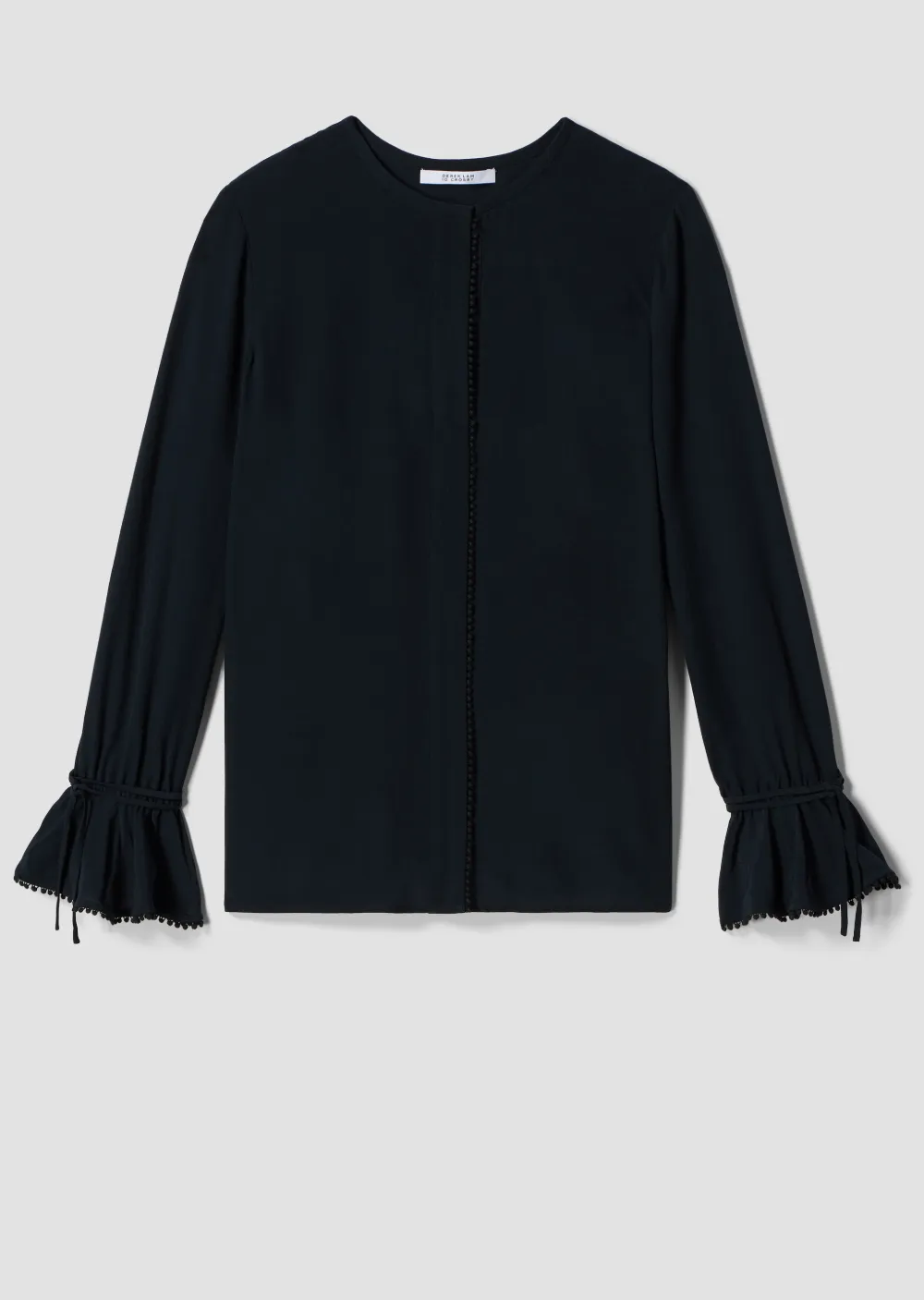 Long Sleeve Button-Down Blouse with Bell Sleeves